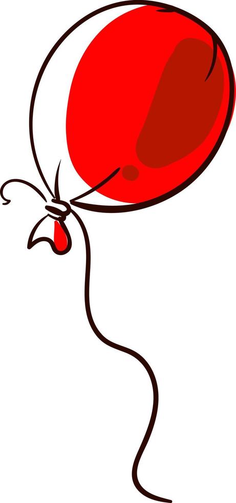 Dibujo globo rojo, ilustración, vector sobre fondo blanco.
