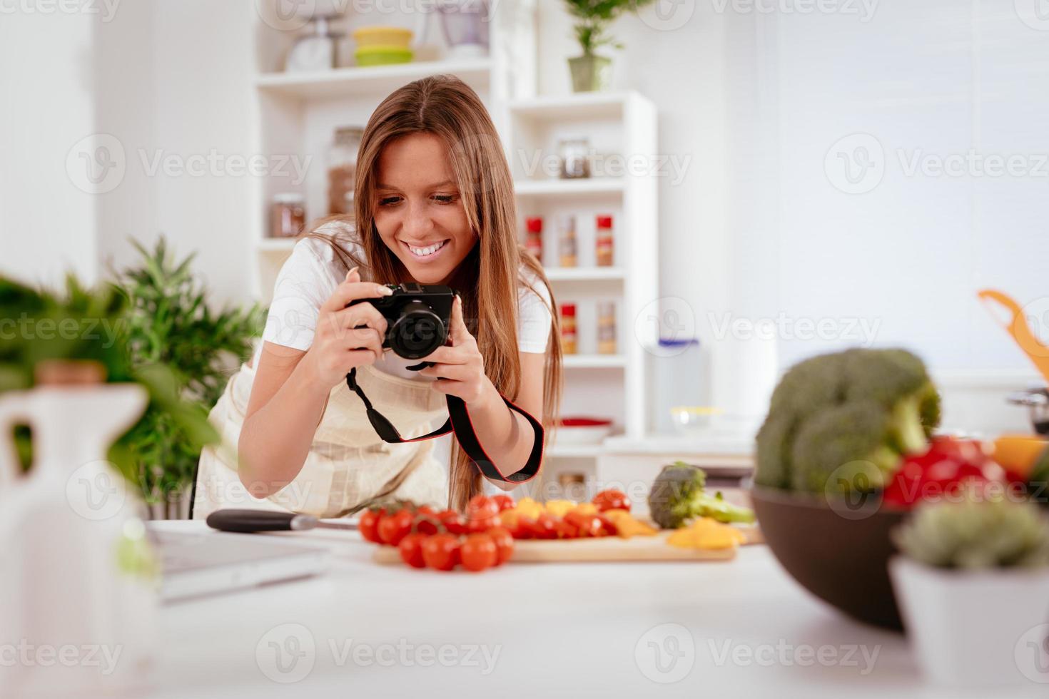 chica bloguera atractiva foto