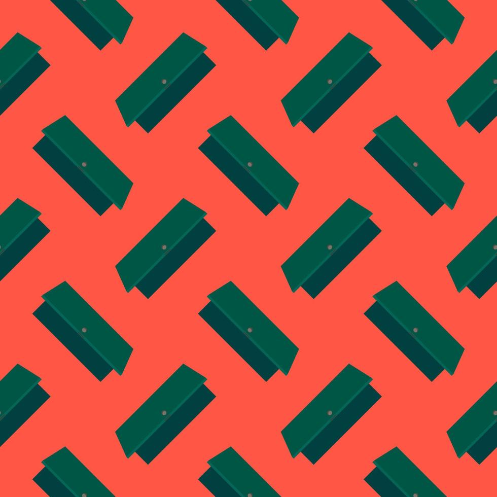 Open door, seamless pattern on red background. vector