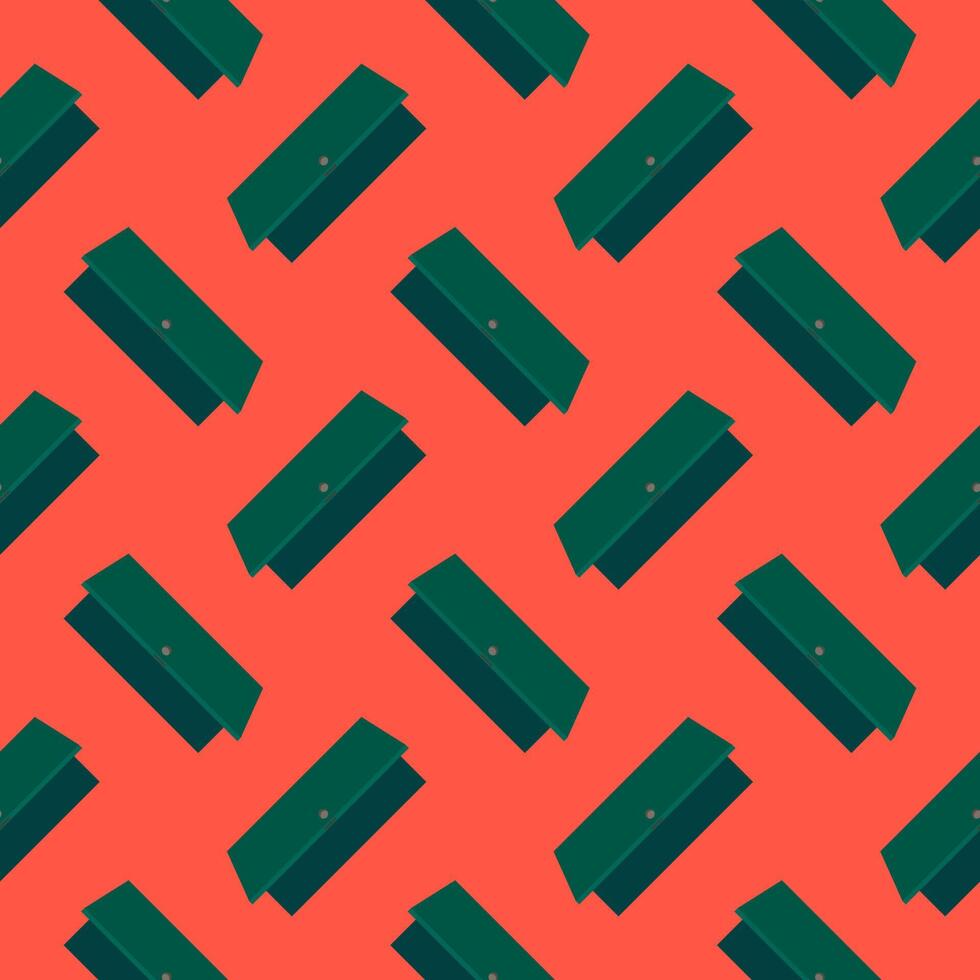 Open door, seamless pattern on red background. vector