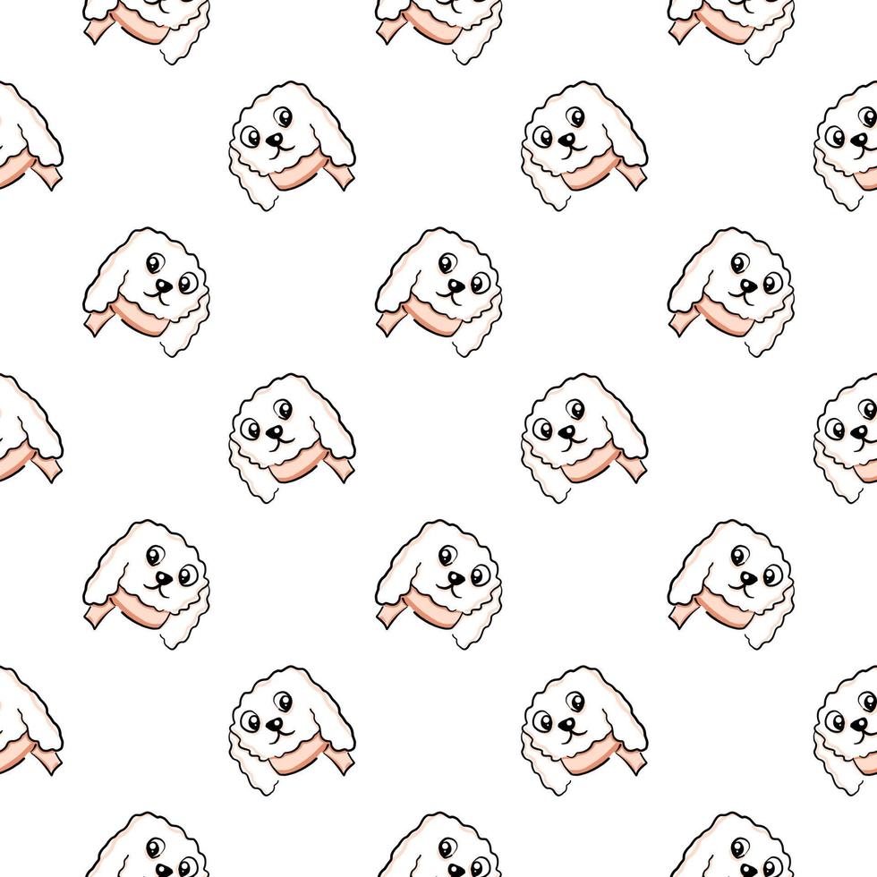 Cute small dog  ,seamless pattern on white background. vector