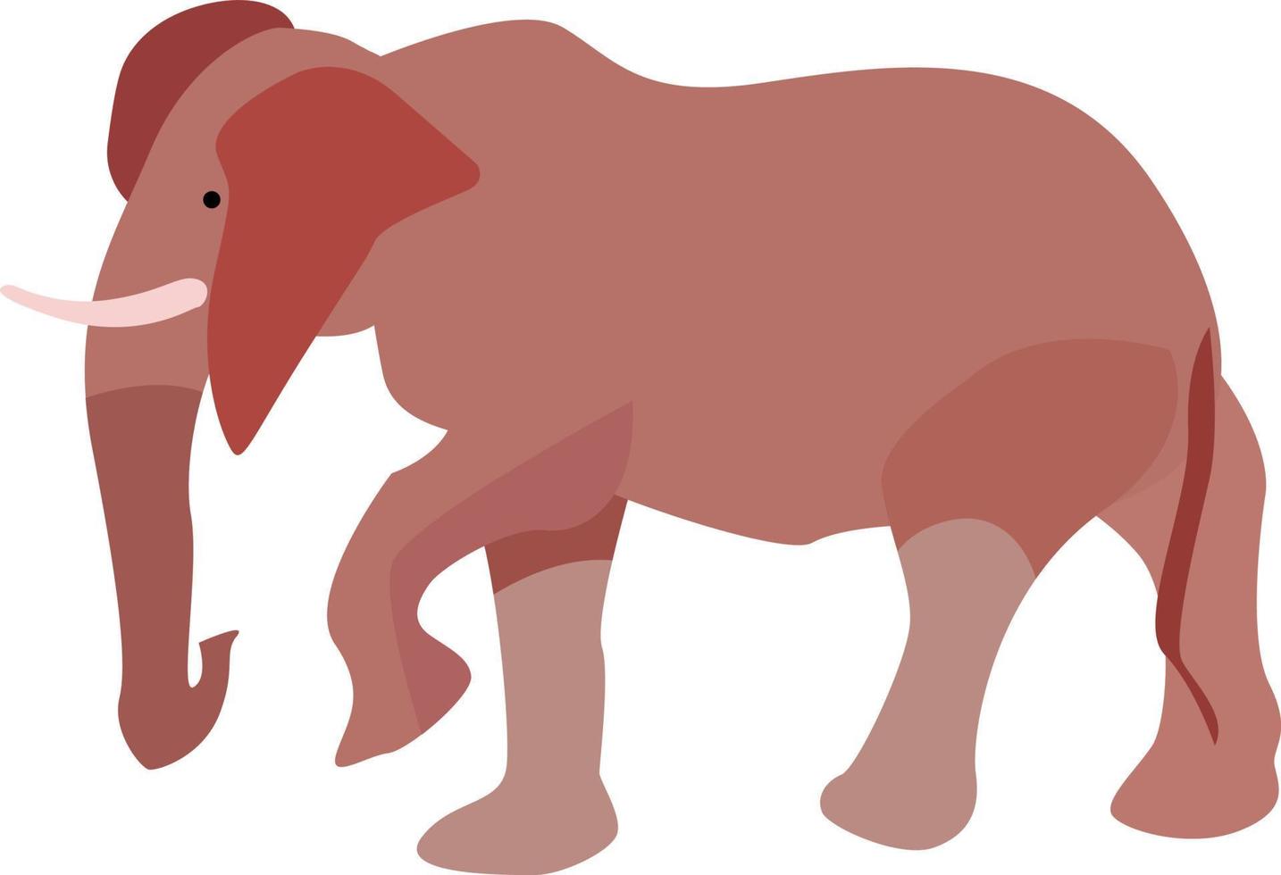 elefante grande, ilustración, vector sobre fondo blanco.