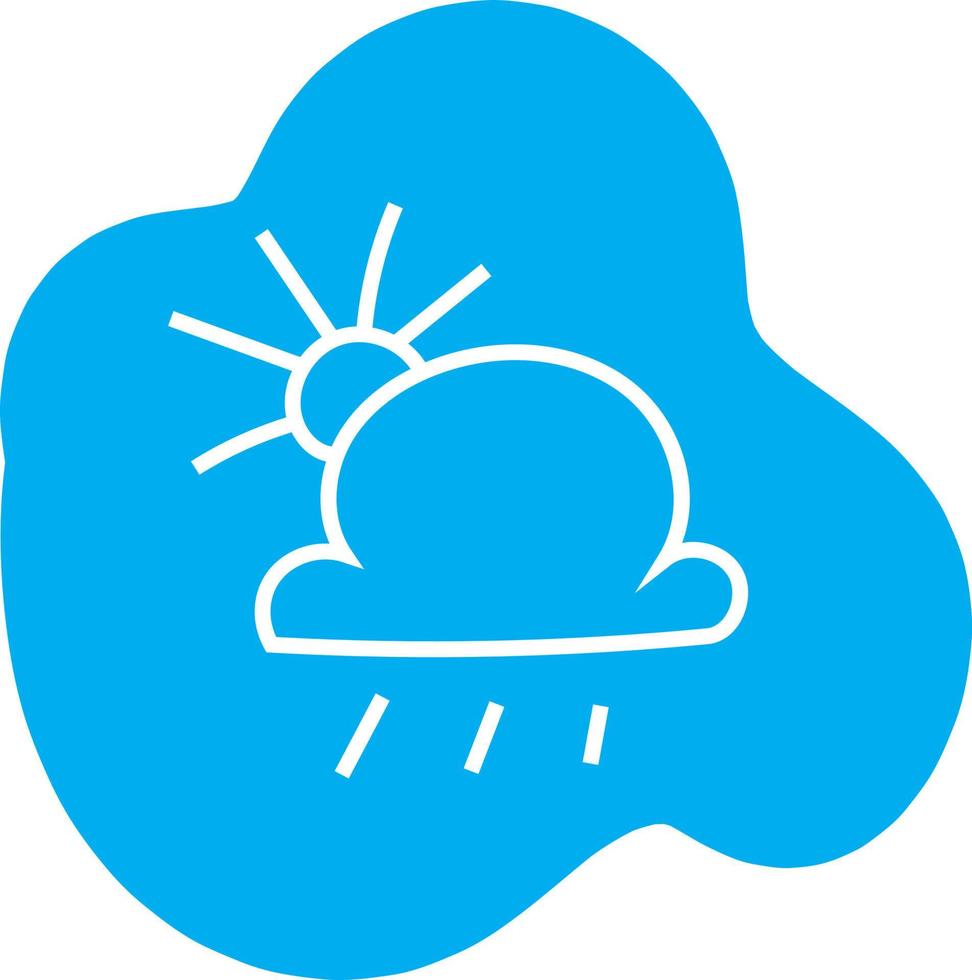 Rainy with sun, icon illustration, vector on white background