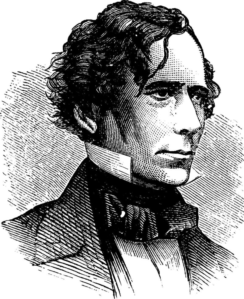 Franklin Pierce, vintage illustration vector