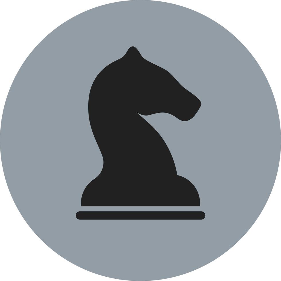 Chess figure black knight, illustration, vector on white background.