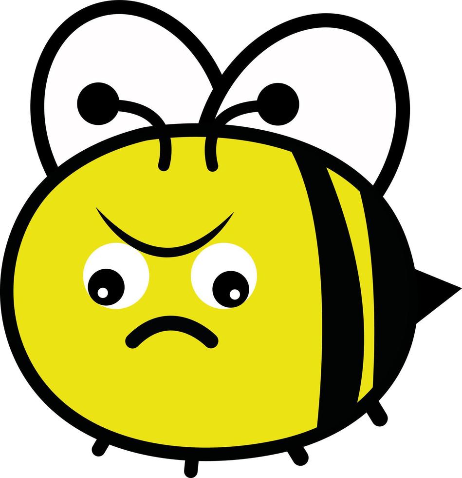 Angry bee, illustration, vector on a white background.