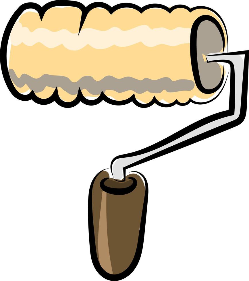 Paint roller, illustration, vector on white background.