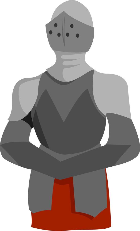 Knight armor, illustration, vector on white background.