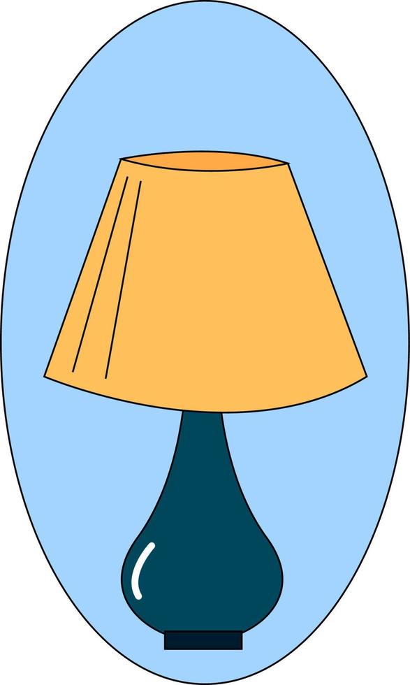 Blue lamp, illustration, vector on white background.