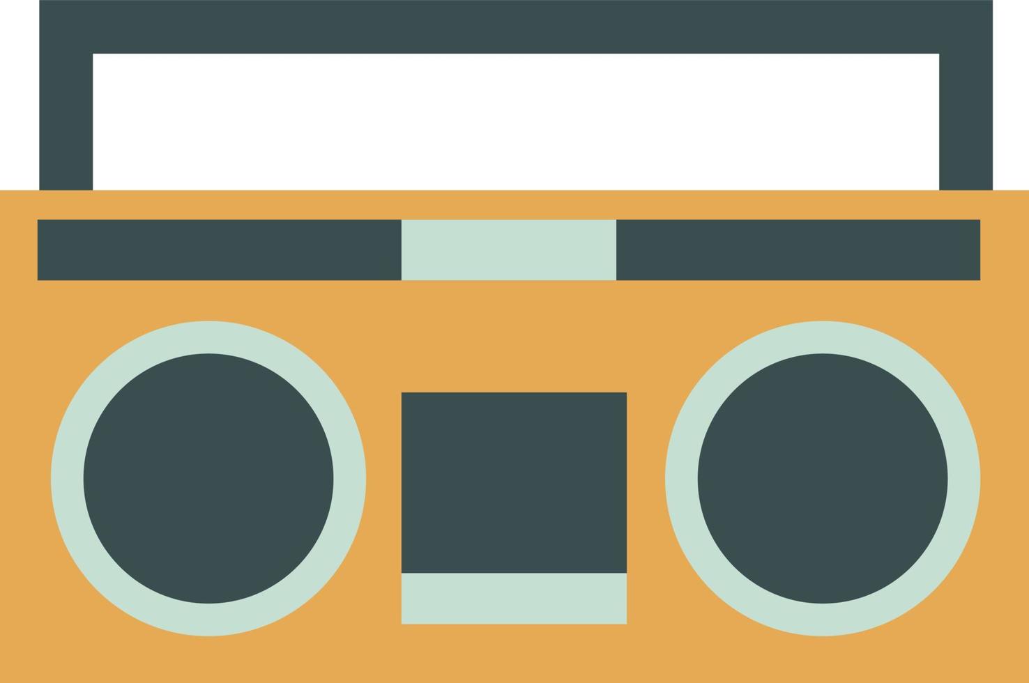 Retro radio, illustration, vector on white background.
