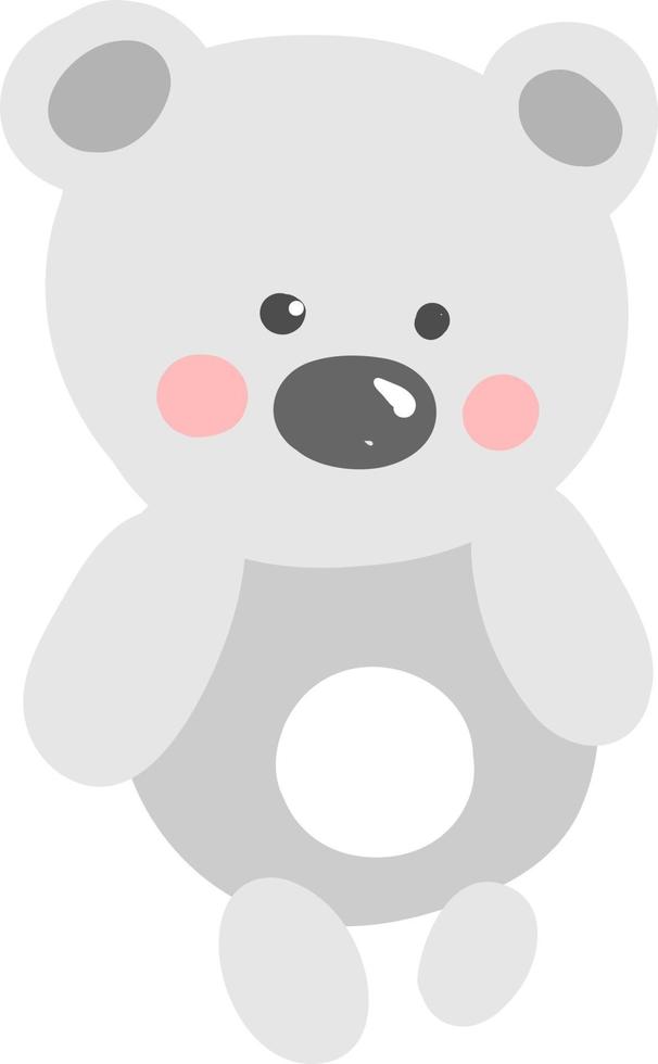 Flat bear, illustration, vector on white background.