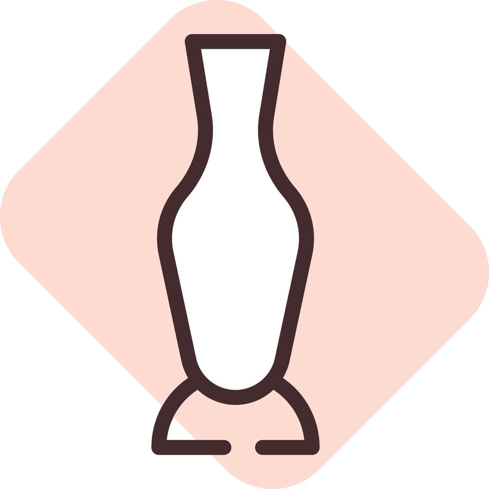 Long clay vase, illustration, vector on a white background.