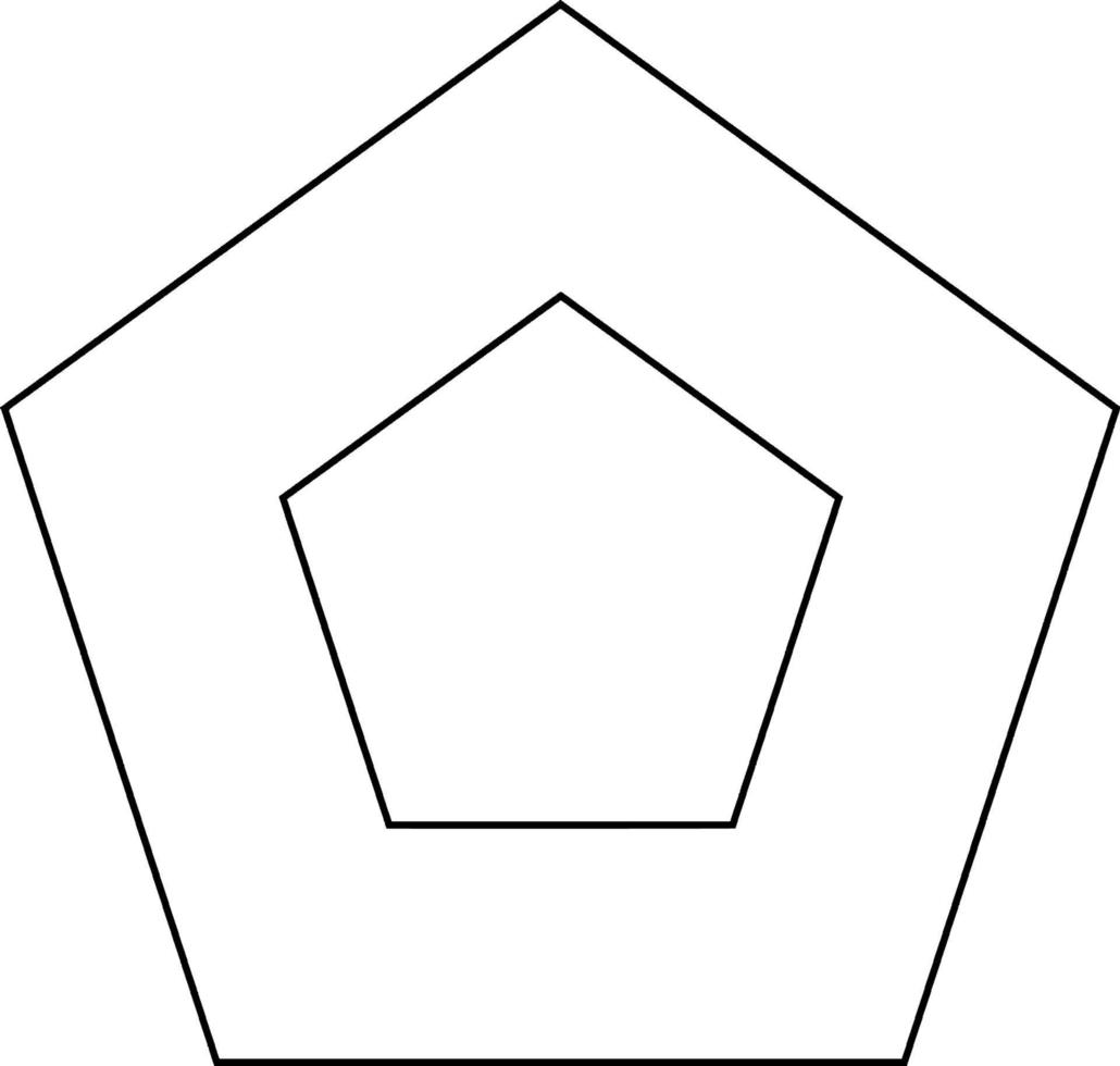 Concentric Pentagons, vintage illustration. vector