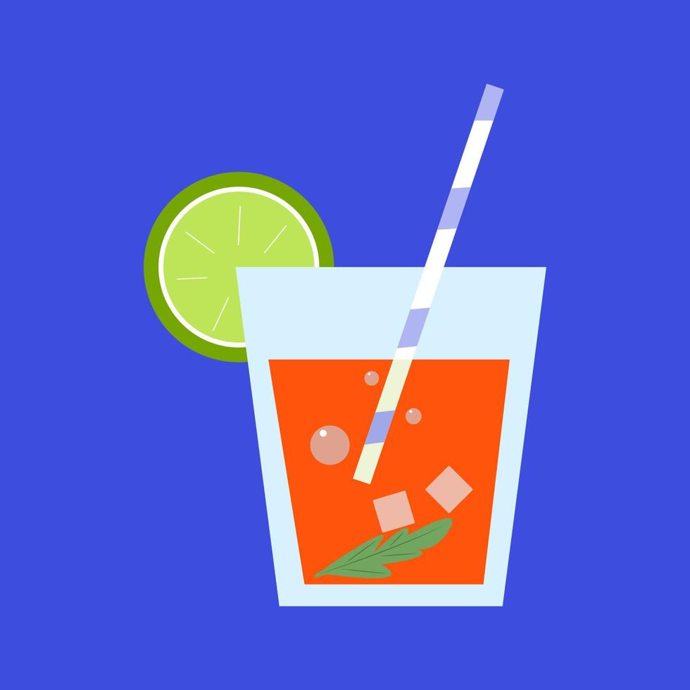 Lemonade, illustration, vector on white background.