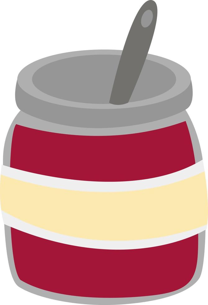 Jam in jar, illustration, vector on white background.