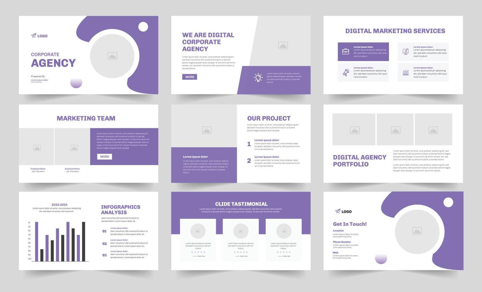 Corporate Agency Presentation or Agency Presentation Side or Business Slide Design vector