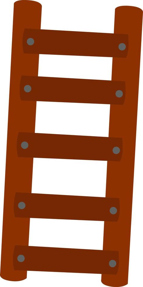Wooden staircase, illustration, vector on white background.