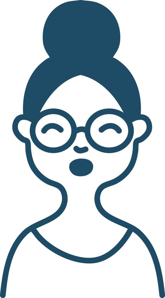 Woman with her hair in a bun, illustration, vector on a white background.