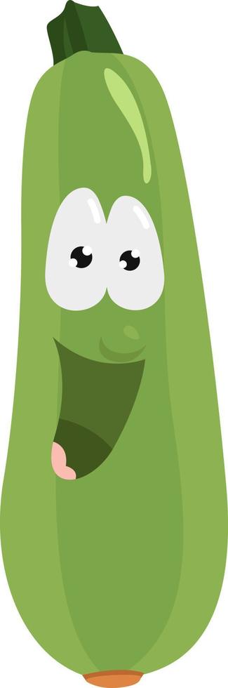 Green zucchini, illustration, vector on white background.