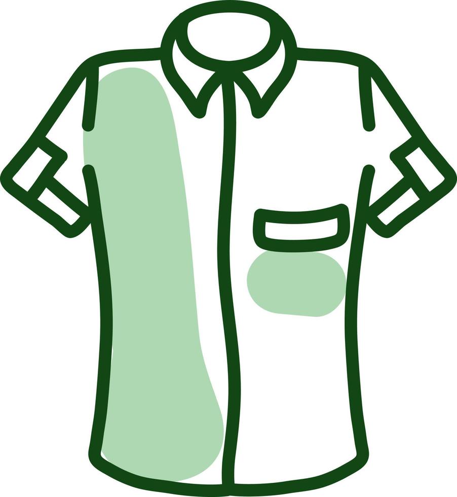 Short sleeve button up, illustration, on a white background. vector