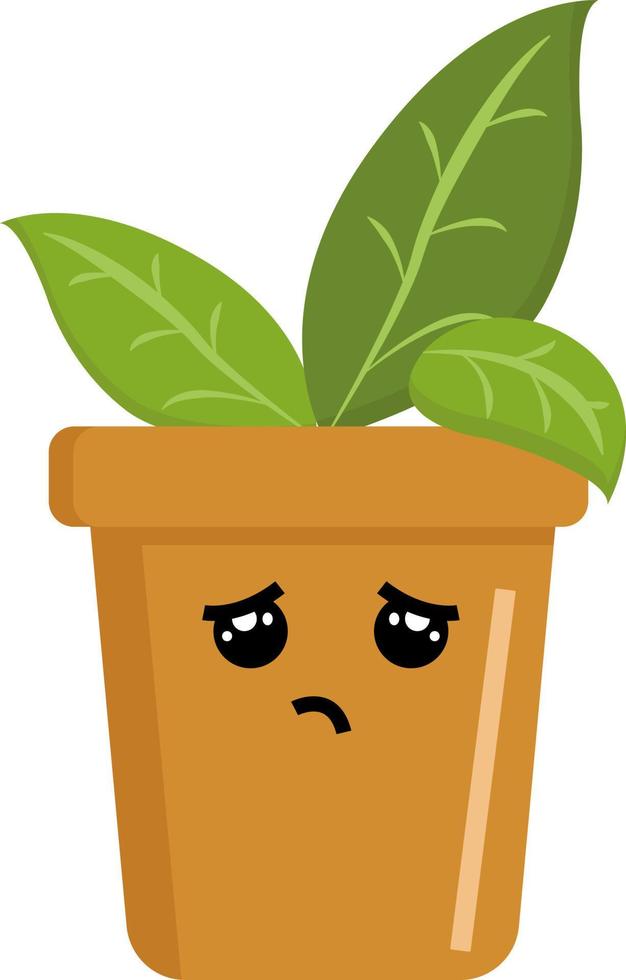 Sad plant, illustration, vector on white background.