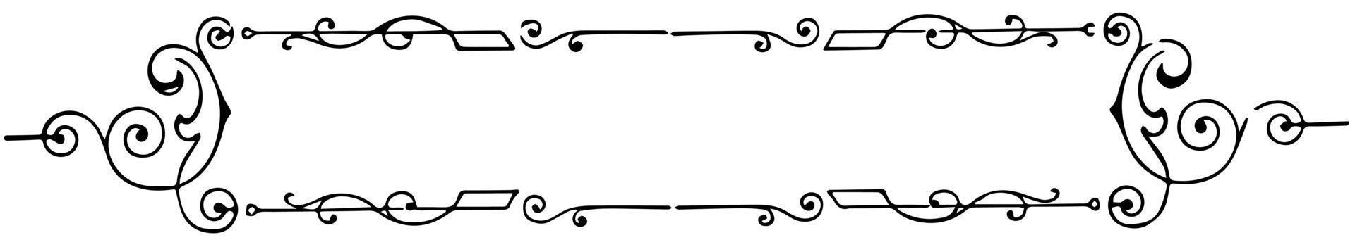 la pancarta de filigrana tiene un borde simple y de diseño, grabado antiguo. vector