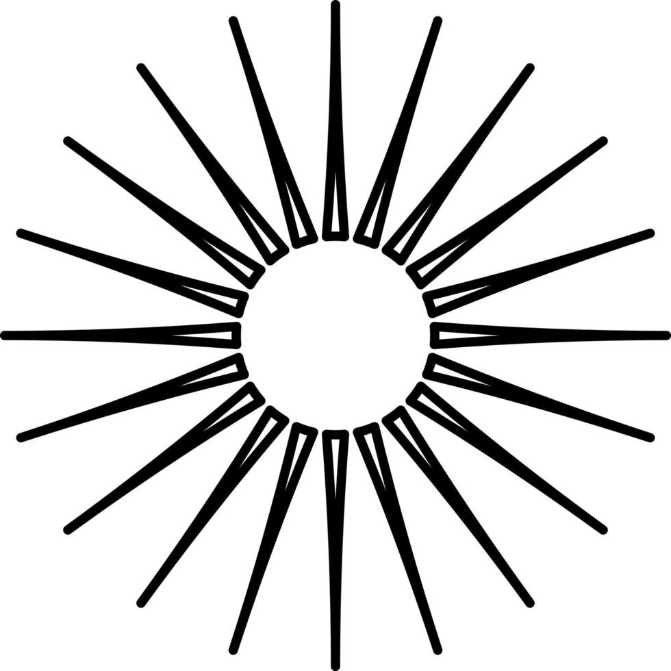 Long sun rays, illustration, vector on white background.