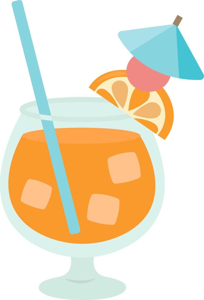 Orange cocktail, illustration, vector on white background.