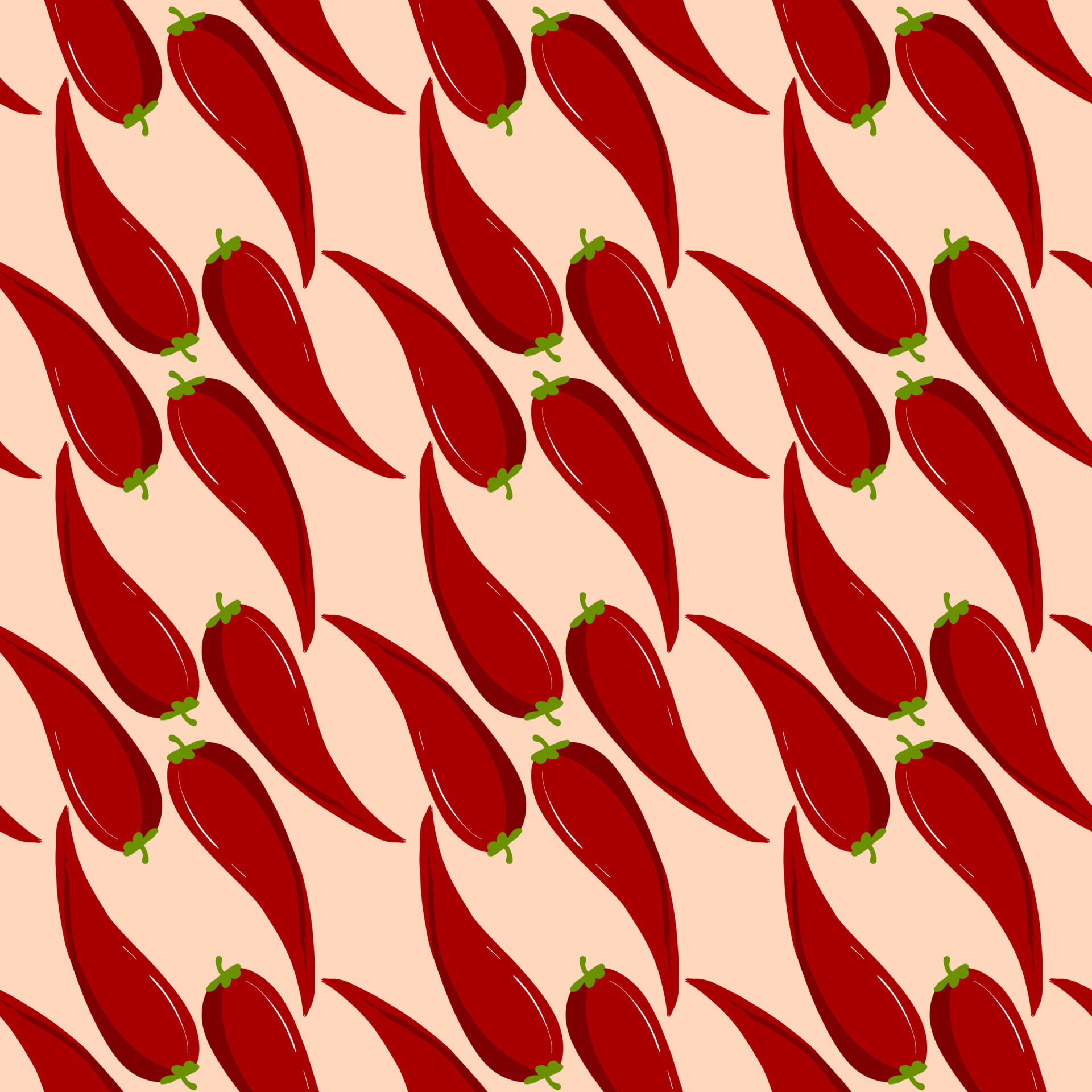 Red pepper wallpaper, illustration, vector on white background