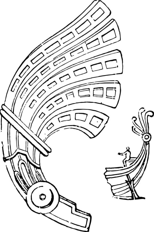 Aplustria, vintage illustration. vector