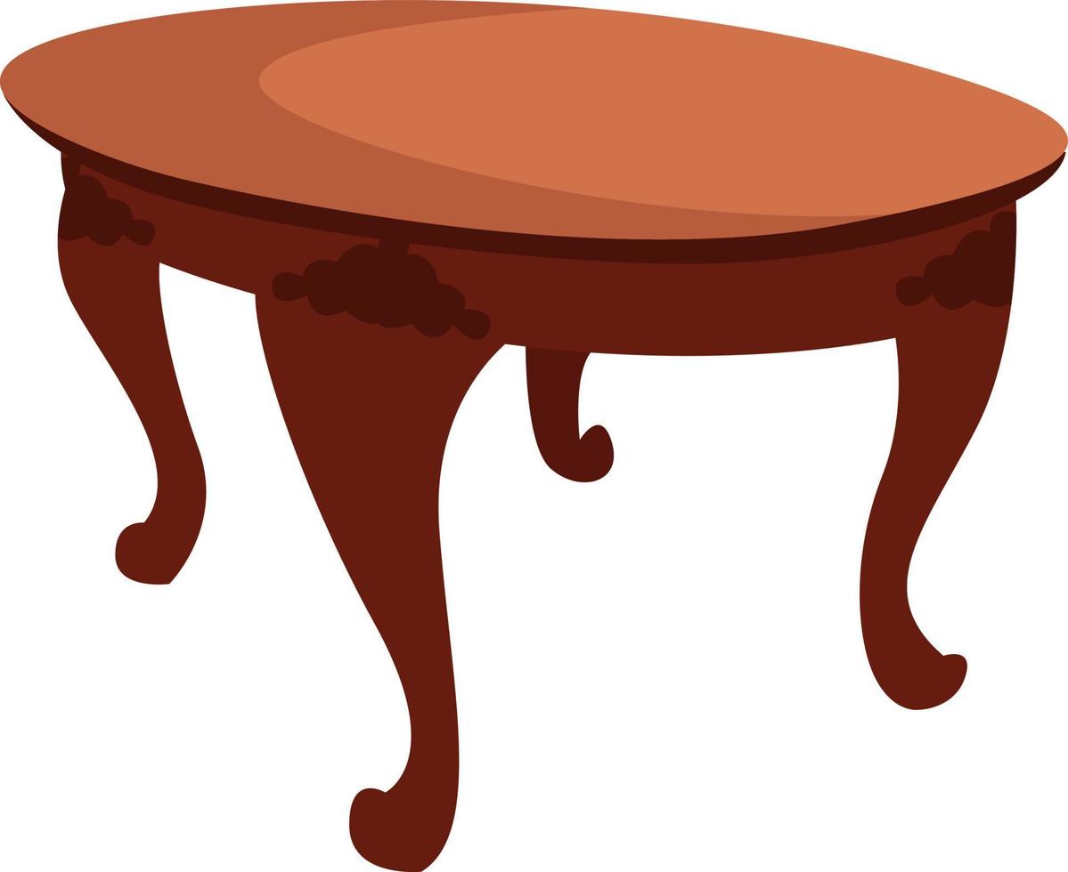 Wooden table, illustration, vector on white background