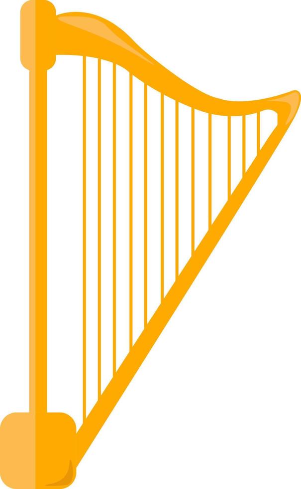 Harp, illustration, vector on white background.