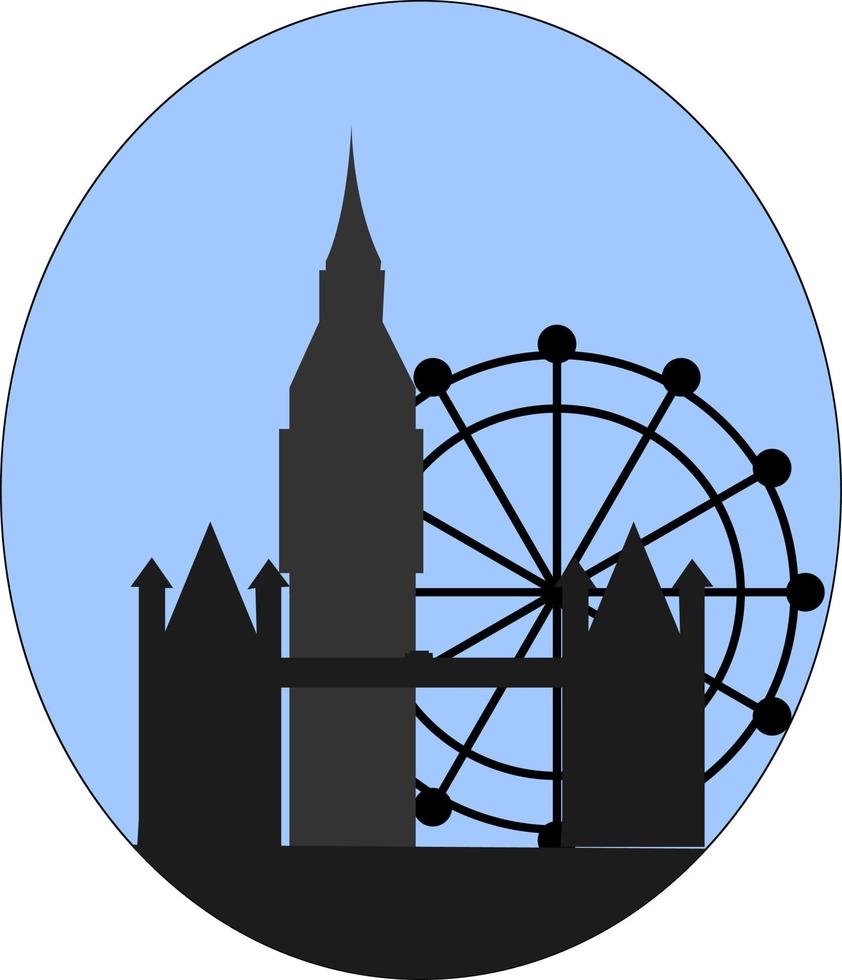 London city, illustration, vector on white background.