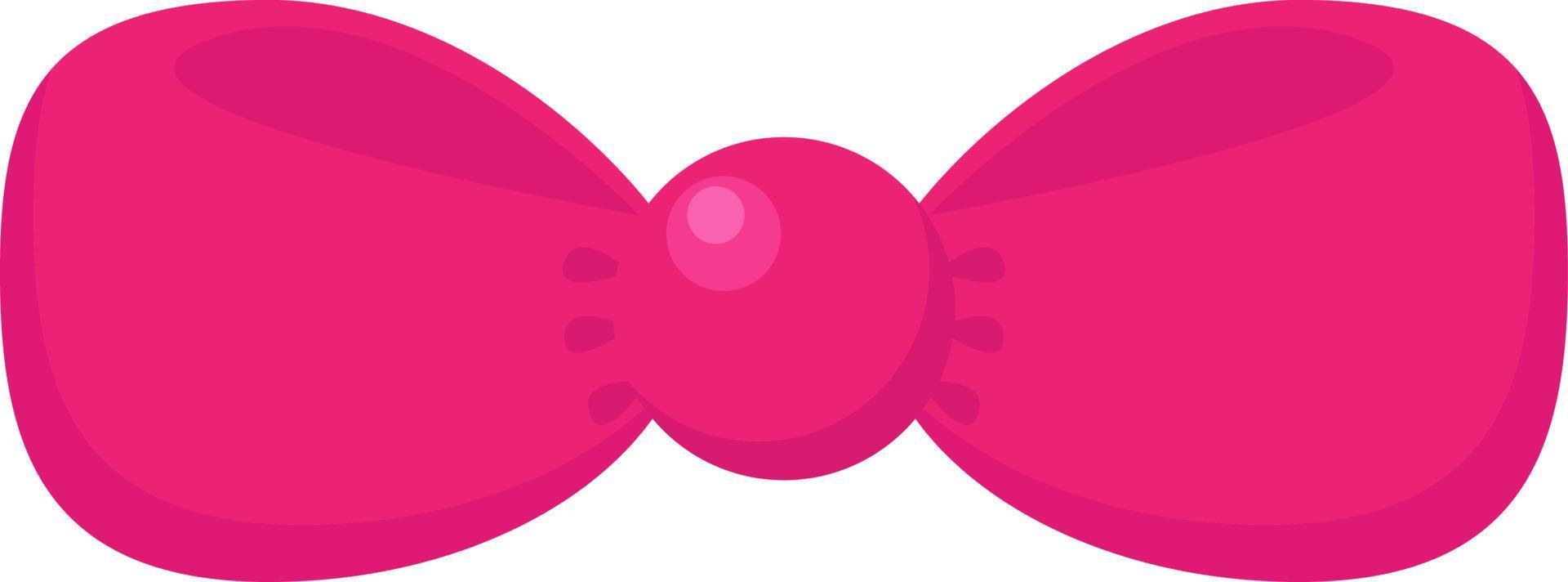 Pink bow tie, illustration, vector on white background.