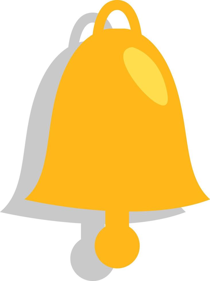 Yellow school bell, illustration, vector, on a white background. vector