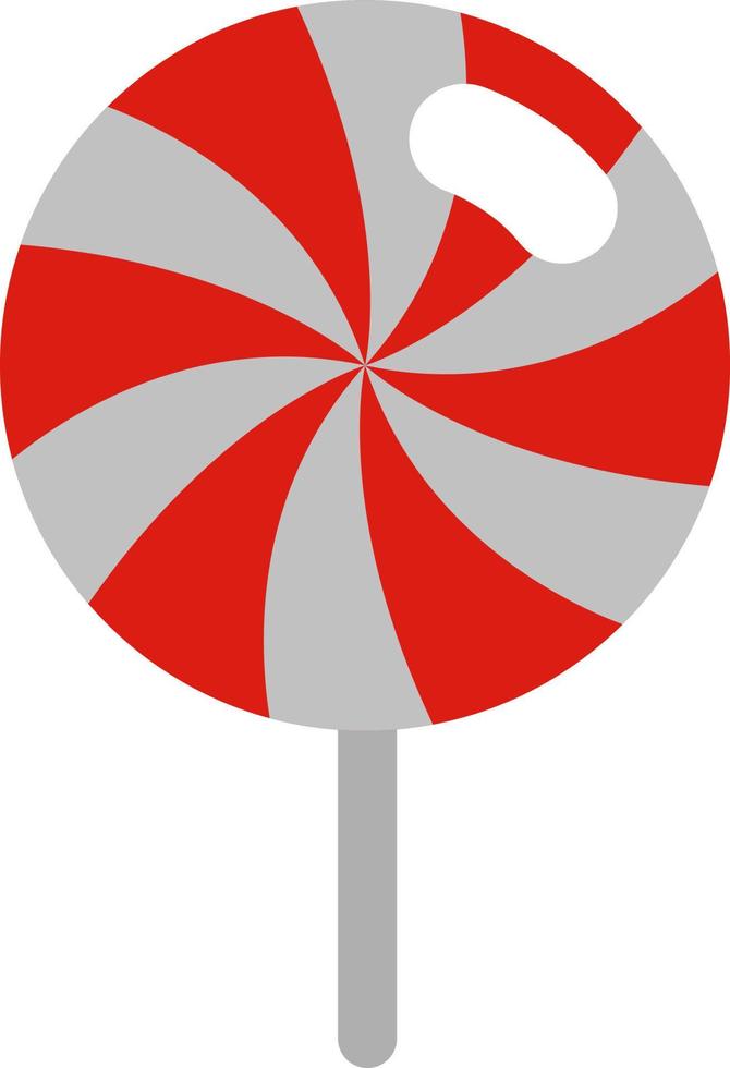 Red christmas lolipop, illustration, vector on a white background.