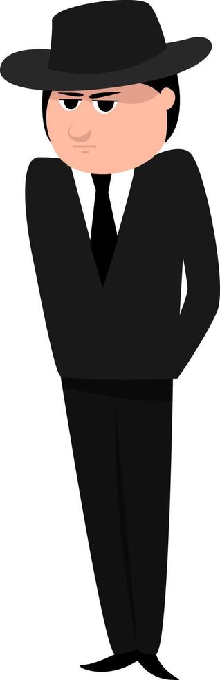 Italian mafia , illustration, vector on white background