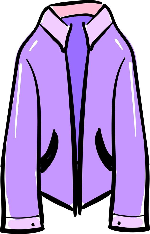 Purple jacket, illustration, vector on white background.