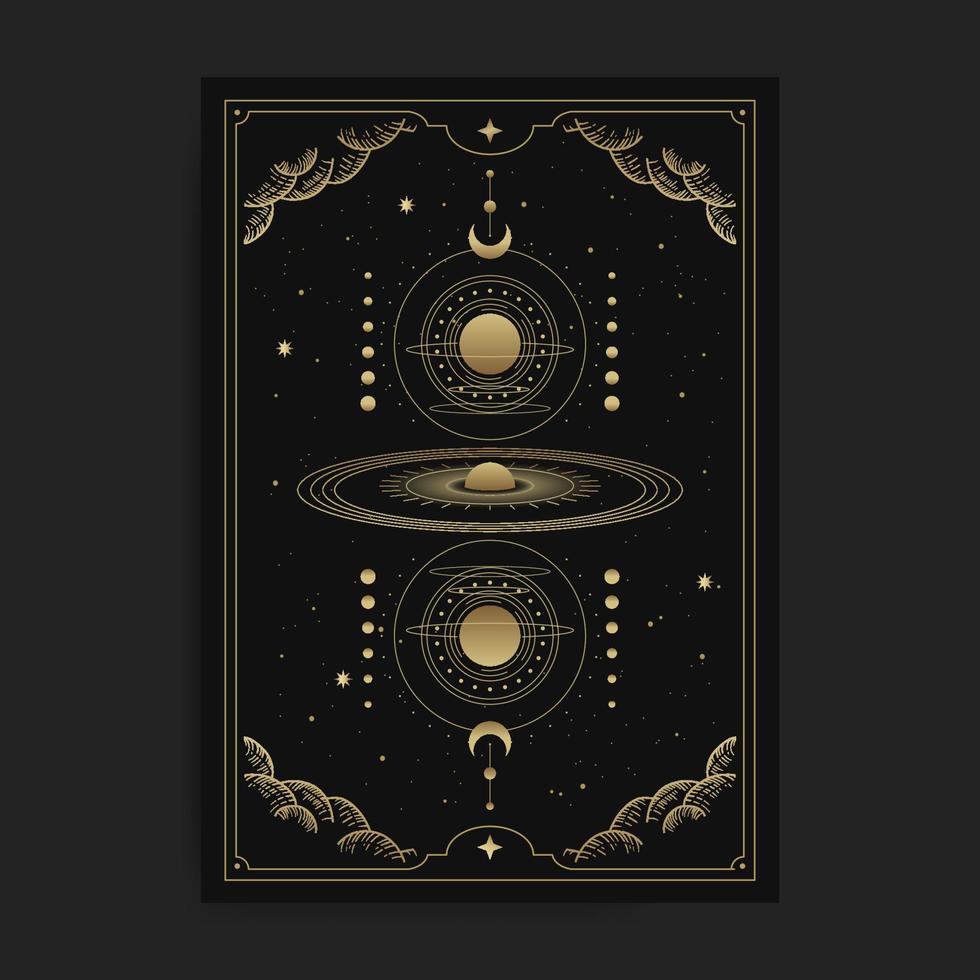 Star planets and sacred geometry of the cosmic universe vector