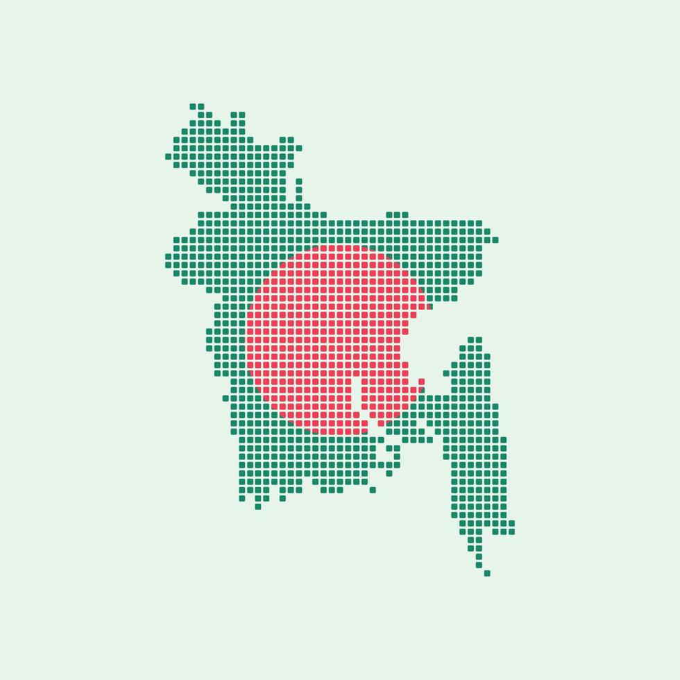 Bangladesh mapa silueta con bandera sobre fondo blanco. vector