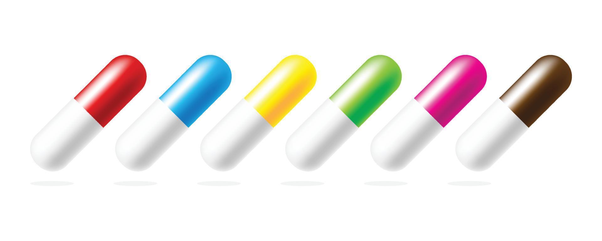 Realistic Medicine Pills or Capsules Design Template vector
