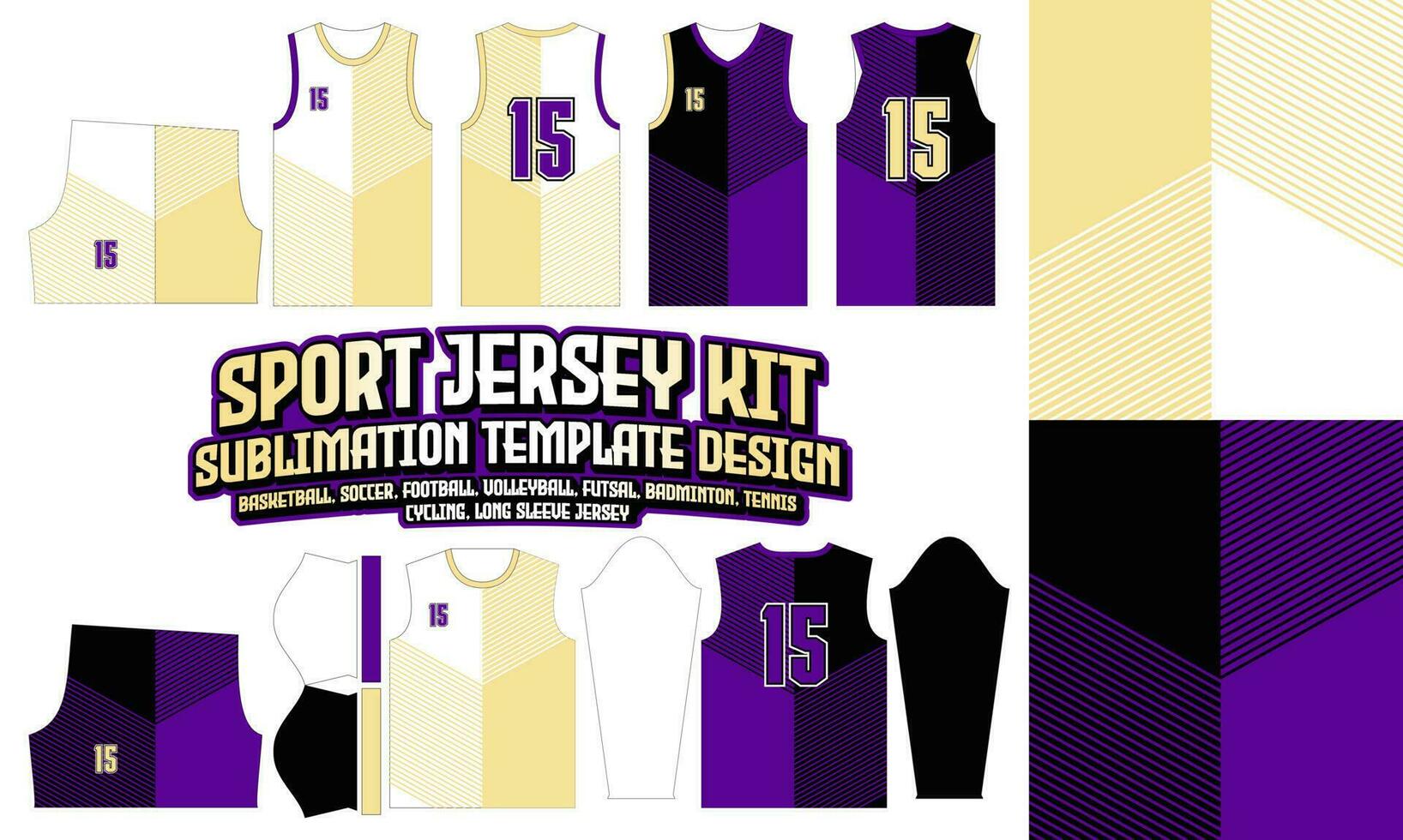 Stripe Jersey Apparel Sport Wear Sublimation pattern Design 208 for Soccer Football E-sport Basketball volleyball Badminton Futsal t-shirt vector