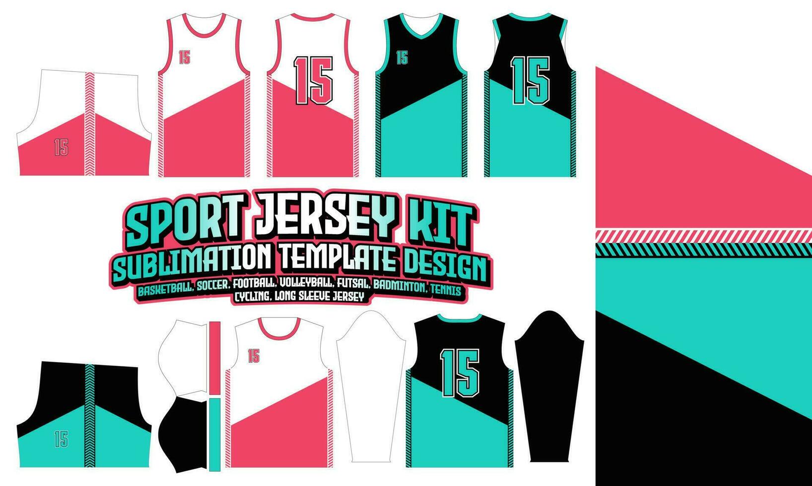 Stripe Jersey Apparel Sport Wear Sublimation pattern Design 205 for Soccer Football E-sport Basketball volleyball Badminton Futsal t-shirt vector