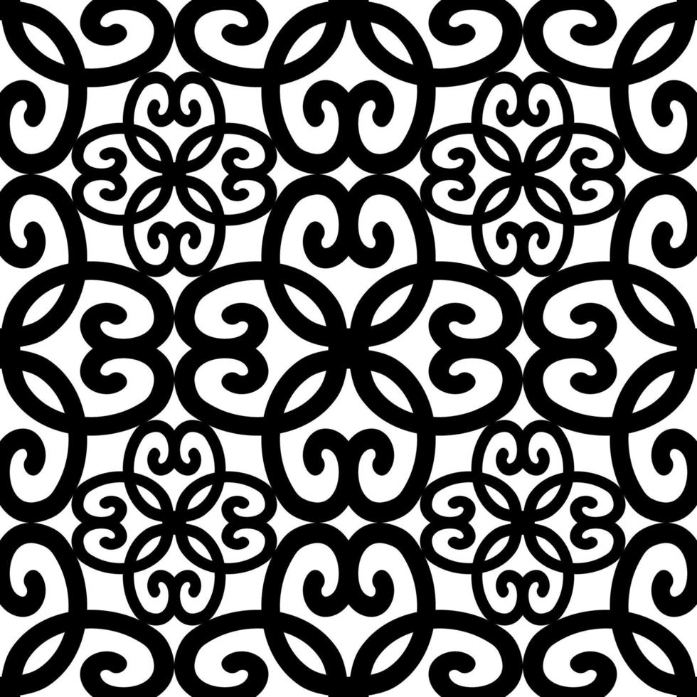 Ethnic black and white drawing flower pattern. Drawing floral shape black and white color seamless pattern background. Use for fabric, interior decoration elements, upholstery, wrapping. vector