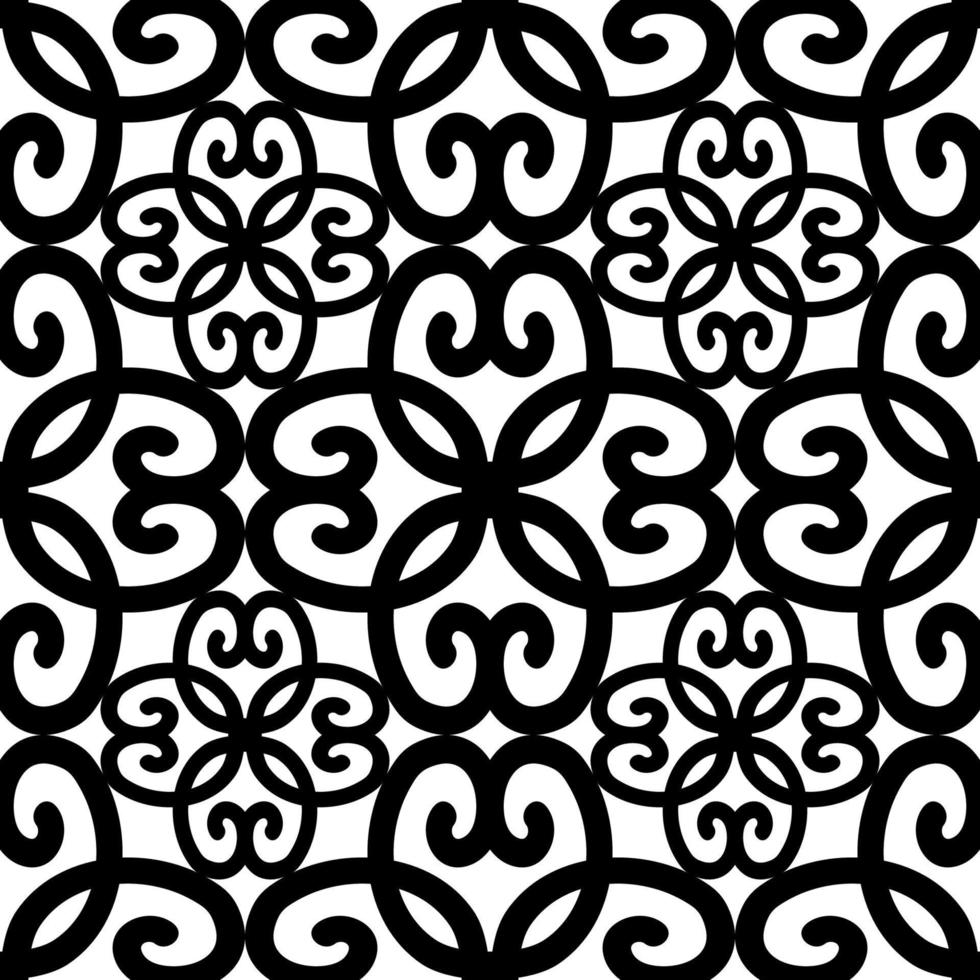 patrón de flores de dibujo étnico en blanco y negro. dibujo de forma floral de color blanco y negro sin fisuras de fondo. uso para tela, elementos de decoración de interiores, tapicería, envoltura. vector