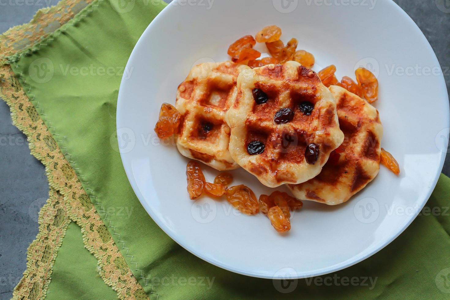 Waffles with currants photo