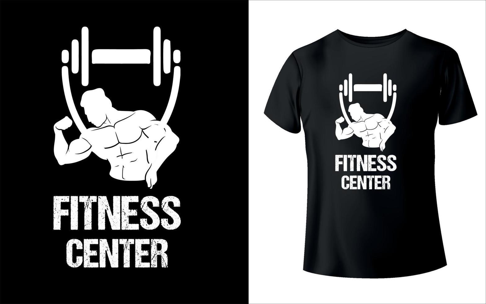 Fitness Center T- shirt Design with editable vector