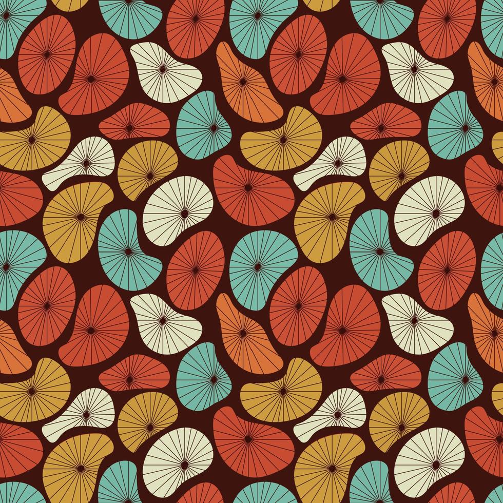 Groovy seamless pattern. Seamless abstract pattern in vintage 70s style in orange and brown for a fabric or paper print. vector