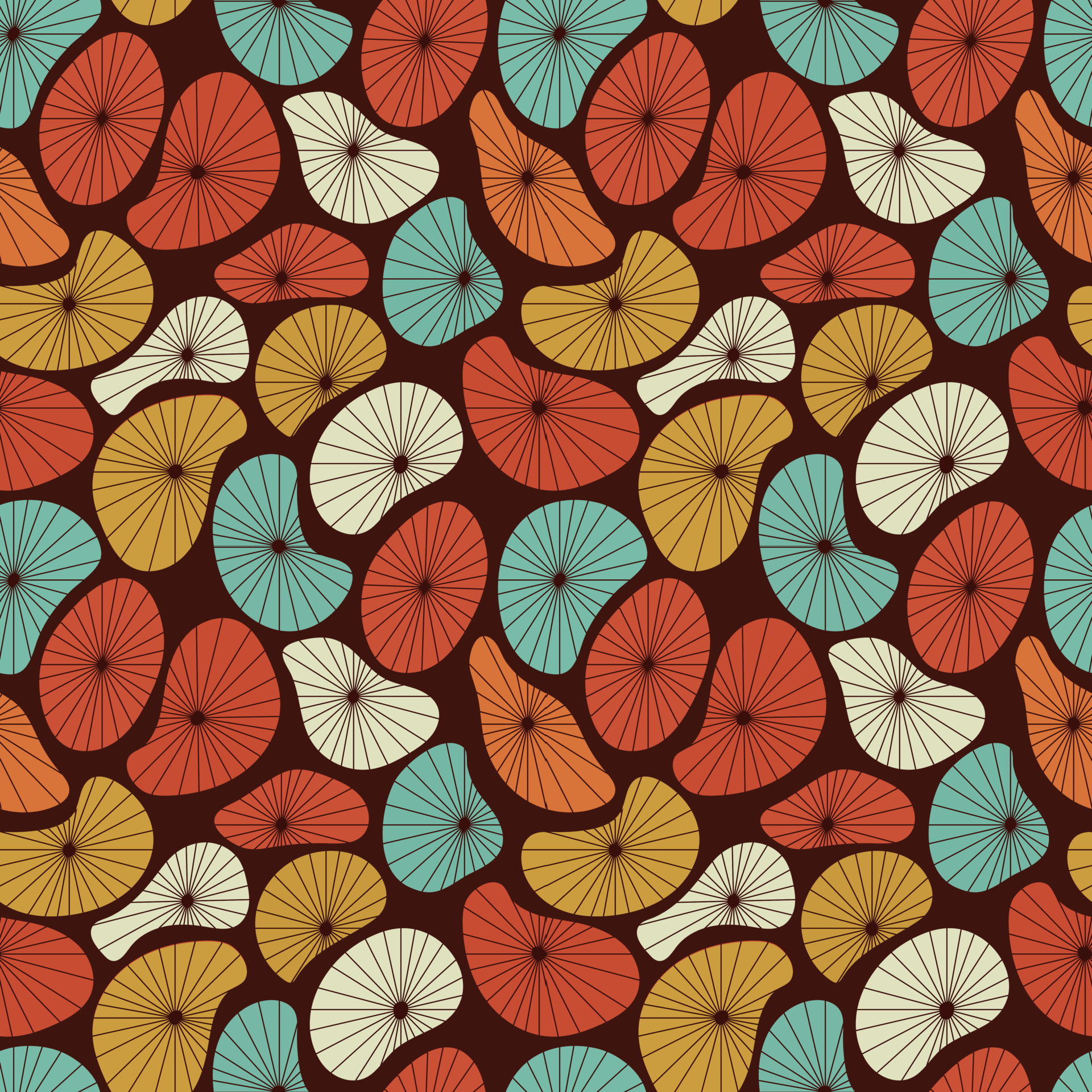 Groovy seamless pattern. Seamless abstract pattern in vintage 70s style