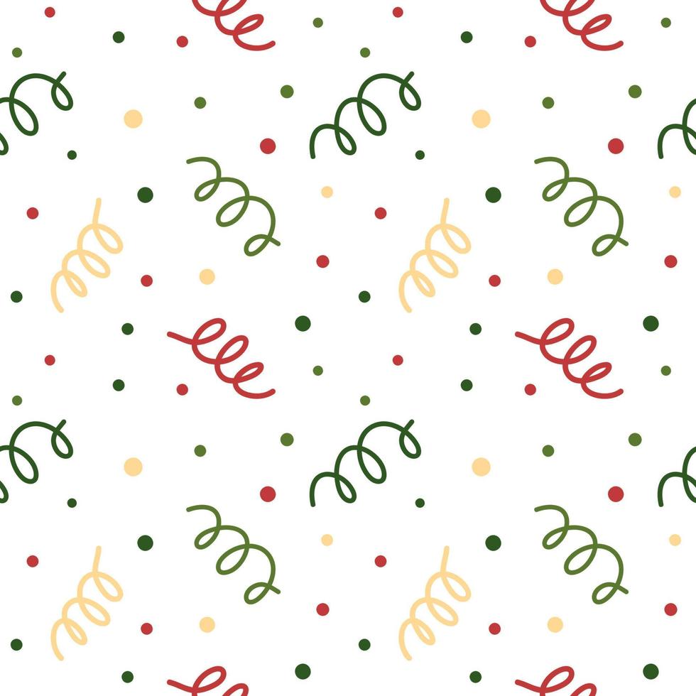 Cute seamless pattern with confetti. Colorful confetti on white background. Vector illustration for holidays. Winter celebration and birthday.